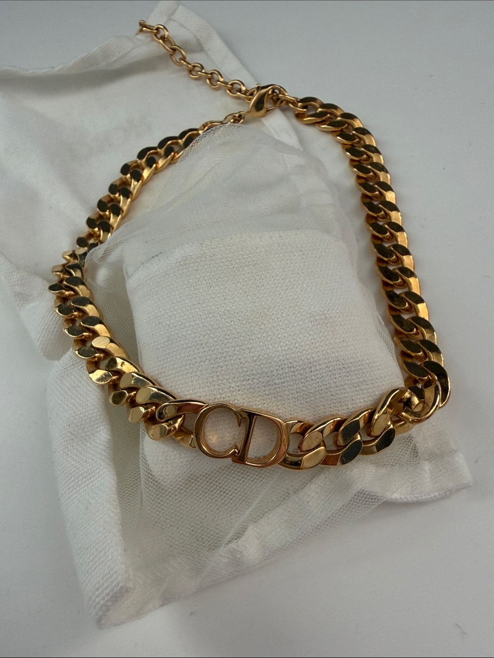 Dior Gold-Tone Chunky Chain Necklace